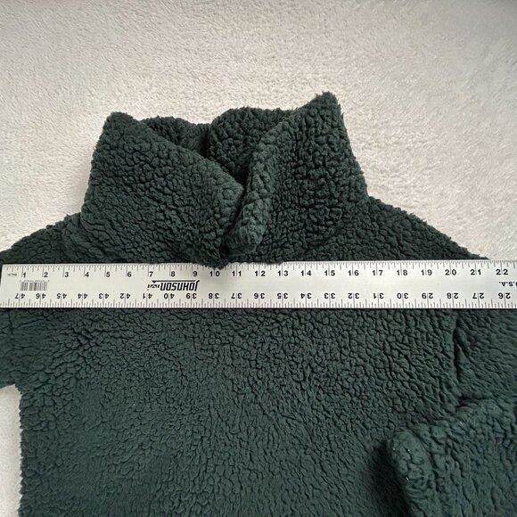 A New Day Women’s XS Green Sherpa Fleece Pullover Sweater High Neck Cozy Soft - Picture 5 of 7